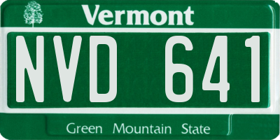 VT license plate NVD641