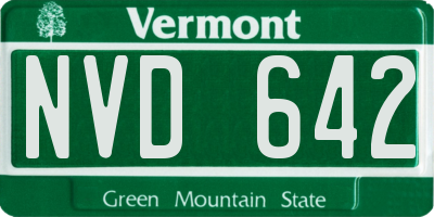 VT license plate NVD642