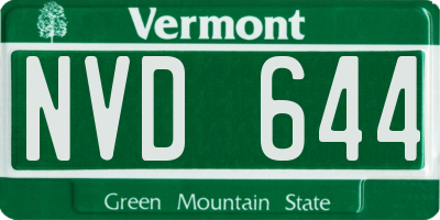 VT license plate NVD644