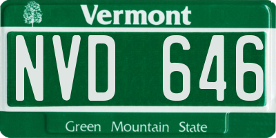 VT license plate NVD646