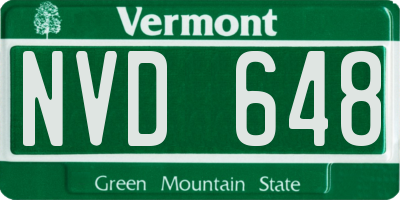 VT license plate NVD648