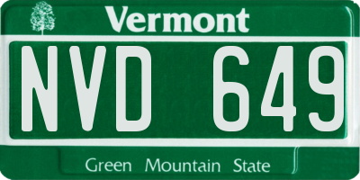 VT license plate NVD649