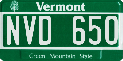 VT license plate NVD650