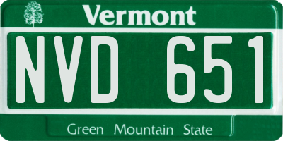VT license plate NVD651