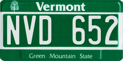 VT license plate NVD652