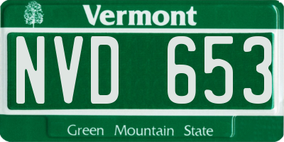 VT license plate NVD653