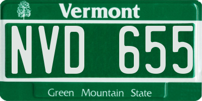VT license plate NVD655