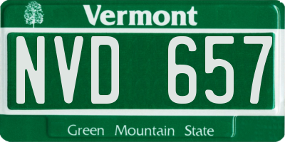 VT license plate NVD657
