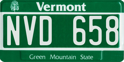 VT license plate NVD658