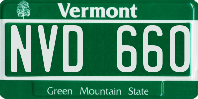 VT license plate NVD660