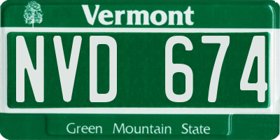 VT license plate NVD674