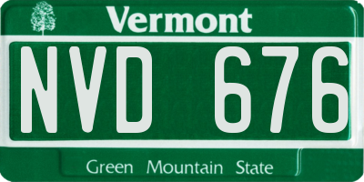 VT license plate NVD676