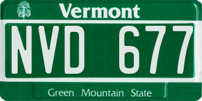VT license plate NVD677