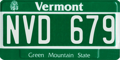 VT license plate NVD679