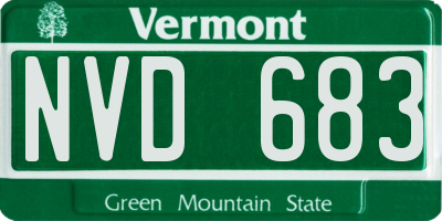 VT license plate NVD683