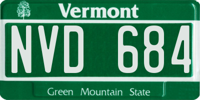 VT license plate NVD684