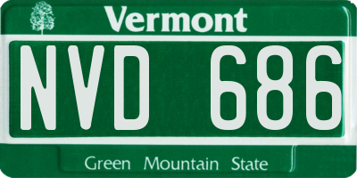 VT license plate NVD686
