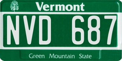 VT license plate NVD687