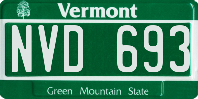 VT license plate NVD693