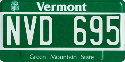 VT license plate NVD695