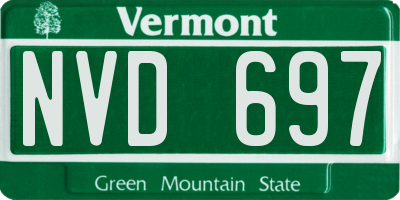 VT license plate NVD697