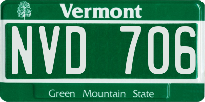 VT license plate NVD706