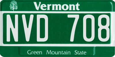 VT license plate NVD708