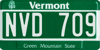 VT license plate NVD709