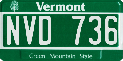 VT license plate NVD736