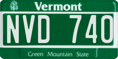VT license plate NVD740