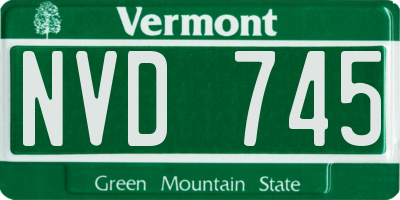 VT license plate NVD745