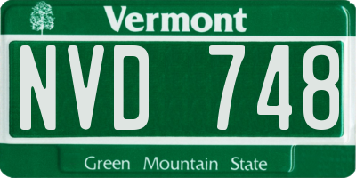 VT license plate NVD748