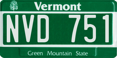 VT license plate NVD751
