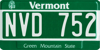 VT license plate NVD752