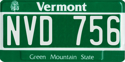 VT license plate NVD756