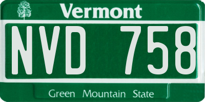 VT license plate NVD758