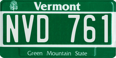 VT license plate NVD761