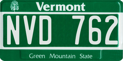 VT license plate NVD762