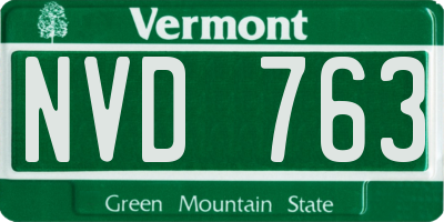 VT license plate NVD763