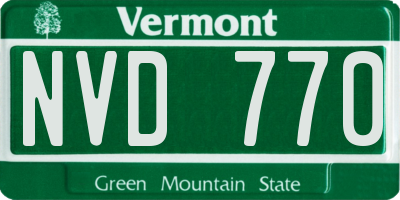 VT license plate NVD770