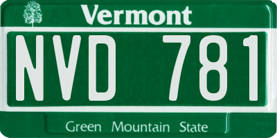 VT license plate NVD781