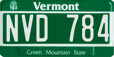 VT license plate NVD784
