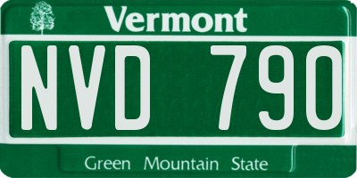 VT license plate NVD790