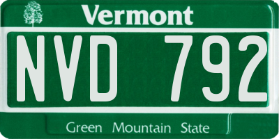 VT license plate NVD792