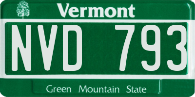 VT license plate NVD793