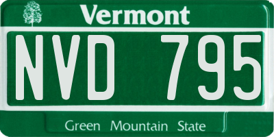 VT license plate NVD795