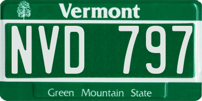 VT license plate NVD797