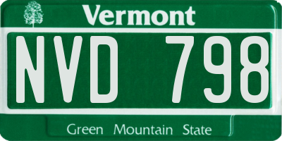 VT license plate NVD798