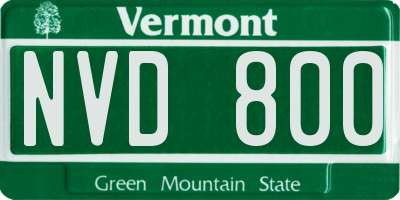 VT license plate NVD800