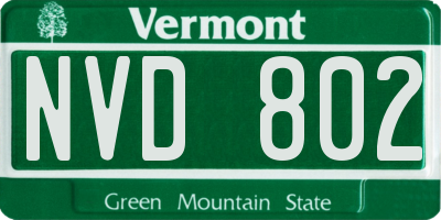 VT license plate NVD802